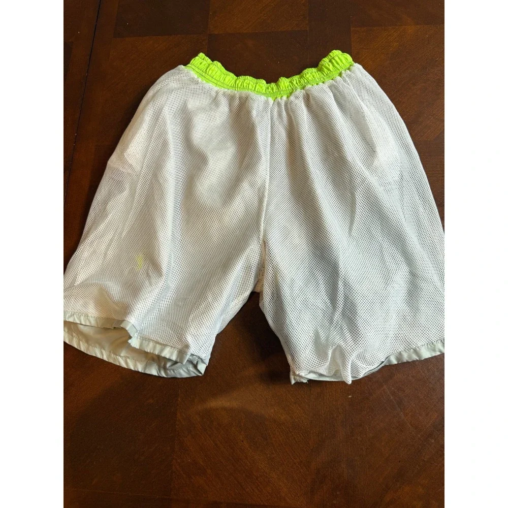 Polo Ralph Lauren Mens XL Gray Neon Yellow Pony Logo Mesh Lined Swim Trunks